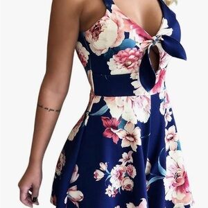 Floral Navy Blue Romper